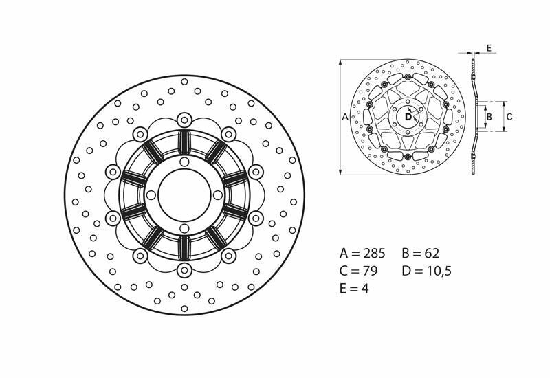 BREMBO Oro Floating Brake Disc - 78B40816