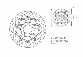 BREMBO Oro Schwimmende Bremsscheibe - 78B40873 
