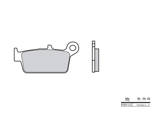 BREMBO Scooter Carbon Ceramic Brake pads - 07011CC