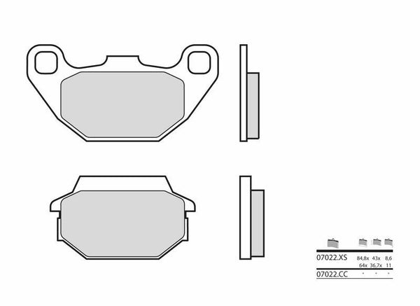 BREMBO Scooter Sintered Metal Brake pads - 07022XS