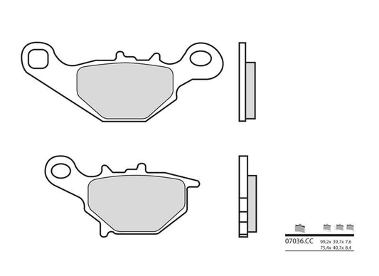 BREMBO Scooter Carbon Ceramic Brake pads - 07036CC