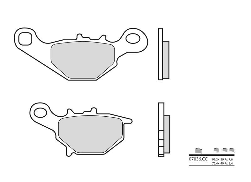 BREMBO Scooter Carbon Ceramic Brake pads - 07036CC