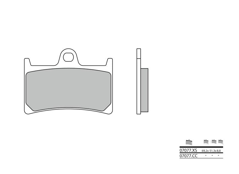 BREMBO Scooter Carbon Ceramic Brake pads - 07077CC