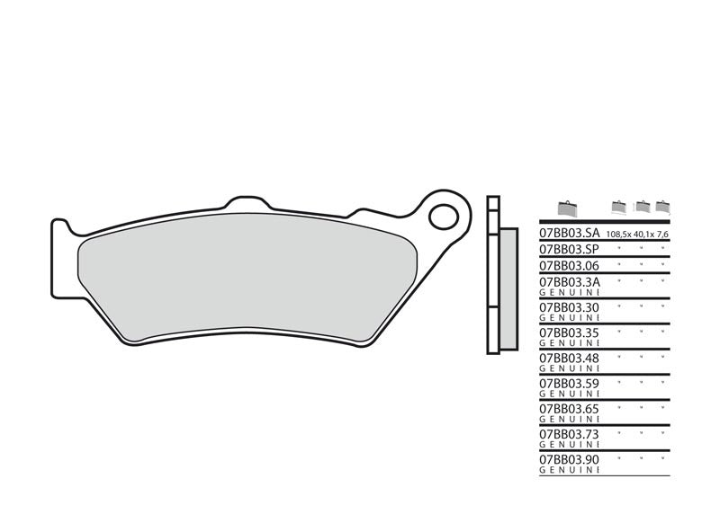 BREMBO Street Sintered Metal Brake pads - 07BB03LA