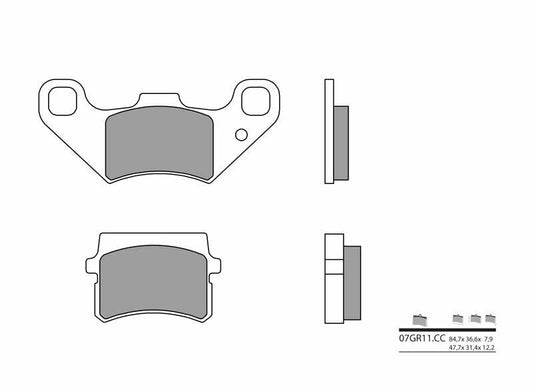 BREMBO Street Carbon Ceramic Brake pads - 07GR11CC