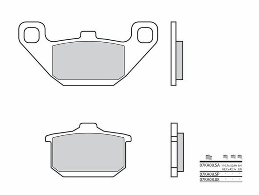 BREMBO Street Carbon Ceramic Brake pads - 07KA0808