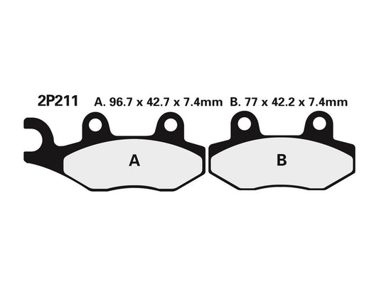NISSIN Street Semi-Metallic Brake pads - 2P-211NS
