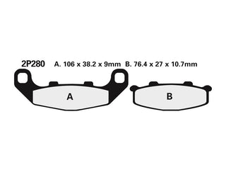 NISSIN Street Semi-Metallic Brake pads - 2P-280NS