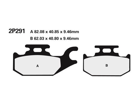 NISSIN Street Semi-Metallic Brake pads - 2P-291NS
