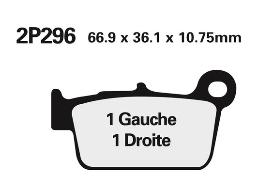 NISSIN Street /Off-Road Sintered Metal Brake pads - 2P-296ST-MX