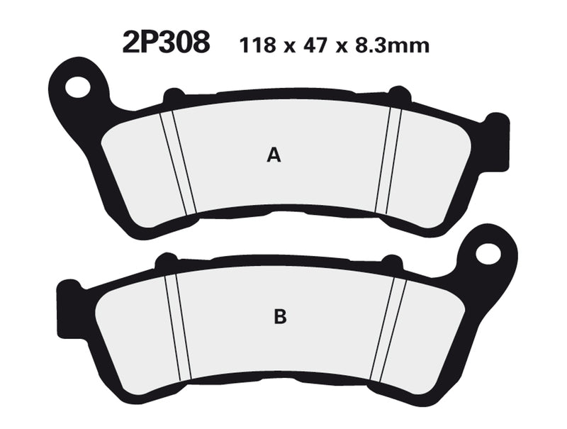 NISSIN Street Semi-Metallic Brake pads - 2P-308NS