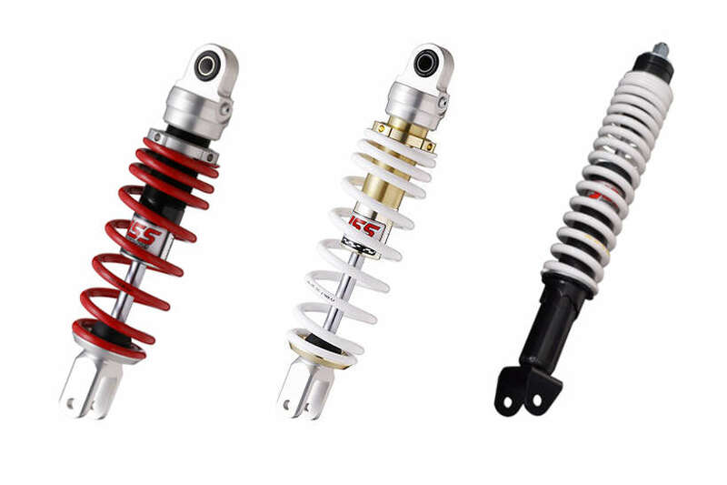 YSS EcoLine TE302 Twin Rear Shock Absorbers - Gold/Red