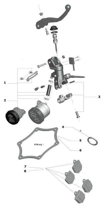 COMPLETE SMALL RESERVOIR FOR BRAKES