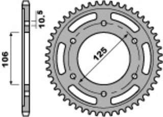PBR Standard-Kettenrad aus Stahl - 525 