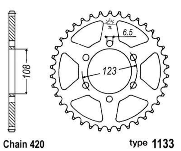 B1 Steel Standard Rear Sprocket - 420 - 1047669