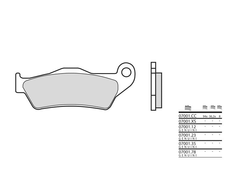 BREMBO Scooter Carbon Ceramic Brake pads - 07001CC