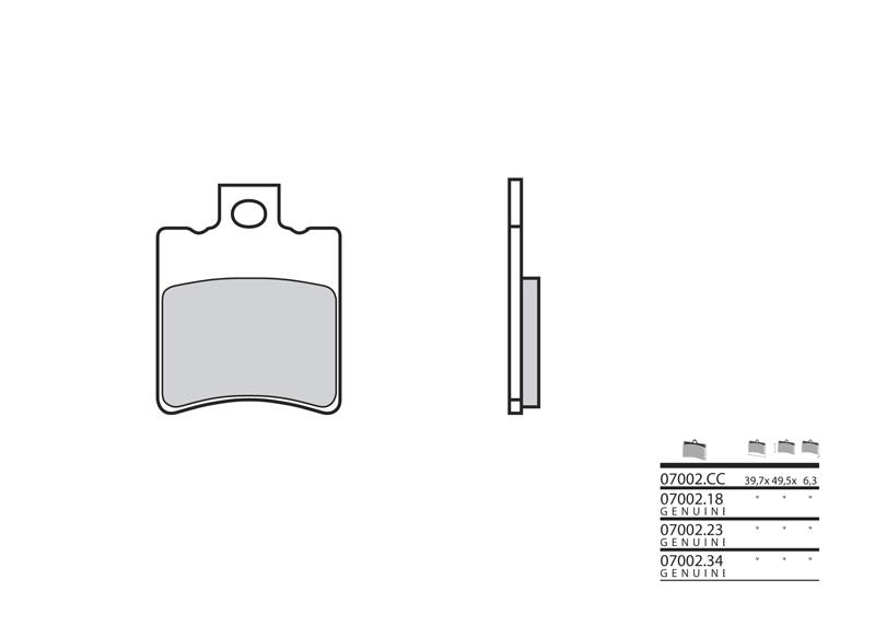 BREMBO Scooter Carbon Ceramic Brake pads - 07002CC