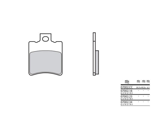 BREMBO Scooter Carbon Ceramic Brake pads - 07002CC