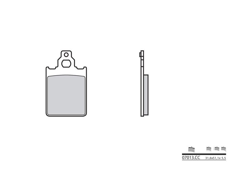 BREMBO Scooter Carbon Ceramic Brake pads - 07013CC