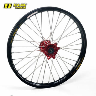 HAAN WHEELS Complete Front Wheel 19x1,40x32T Black Rim/Red Hub/Silver Spokes/Silver Spoke Nuts - 1049303