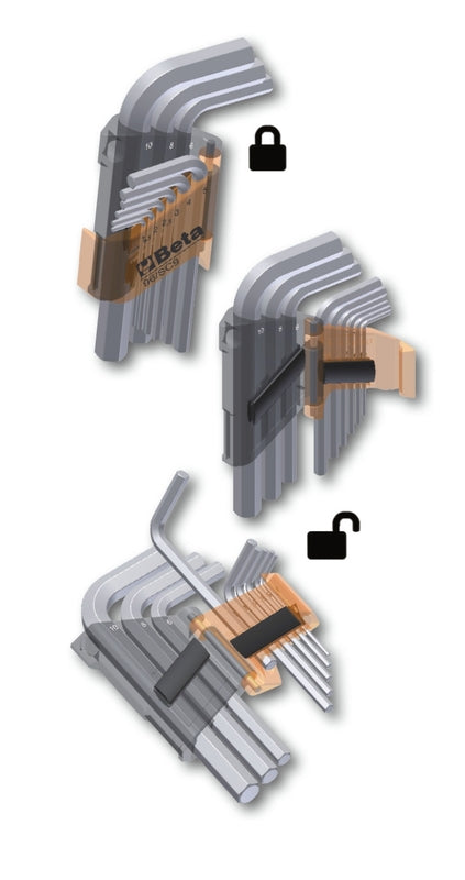 BETA Set of 9 Ball Head Offset Hexagon Key Wrenches