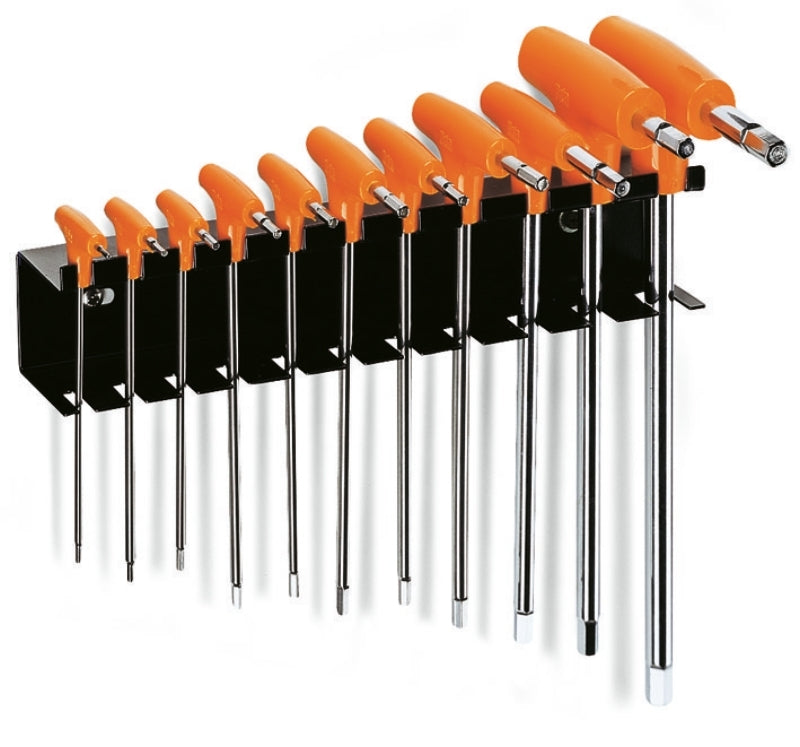 BETA Set of 11 Male 6 points T-Handle Wrenches with support