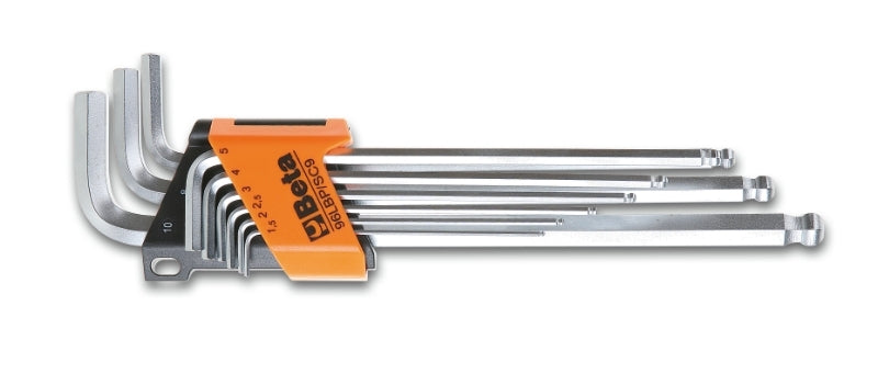 BETA Set of 9 Ball Head Offset Hexagon Key Wrenches Extra Long
