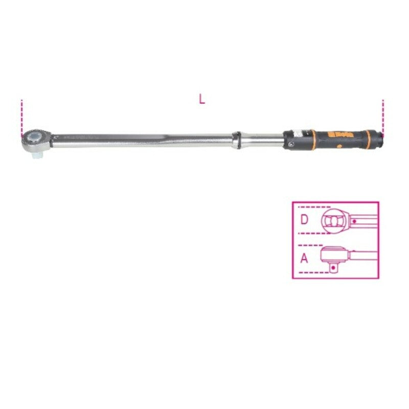 BETA Click-type Torque Wrenches 60-300Nm 1/2'' with reversible Ratchet for right-hand tightening/Torque accuracy Â± 3%/2 pieces