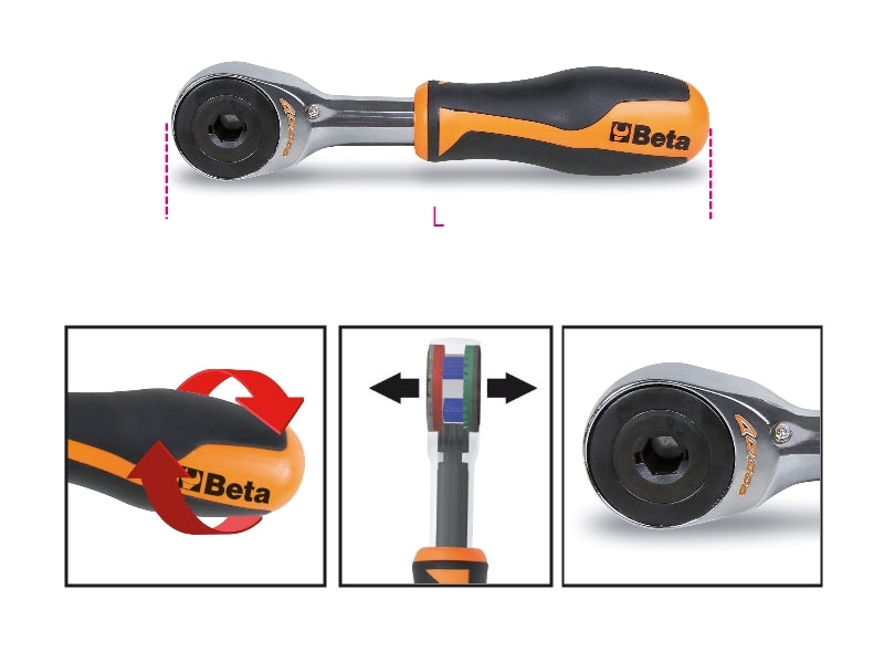 BETA 860/58 Rotating Handle Bit Ratchet 1/4'