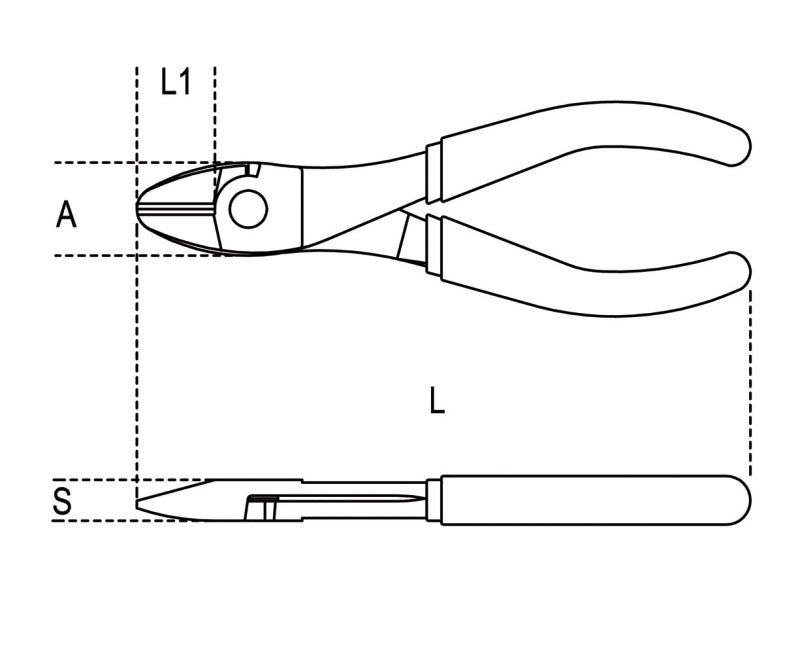 BETA Heavy Duty Diagonal Cutting Pliers Size 200 slip proof Double Layer PVC Coated Handles
