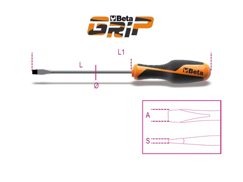 BETA Slotted Head Screwdriver 4x150mm