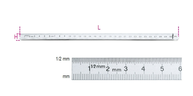 BETA Flexible Graduated Rules 300mm Stainless Steel