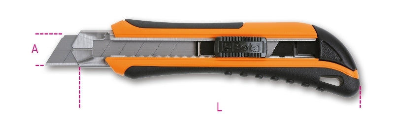 BETA 1771MB Utility Knife 18mm with 6 spare Blades
