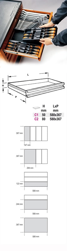 BETA Hard Thermoformed Tray with Angled Socket Wrench
