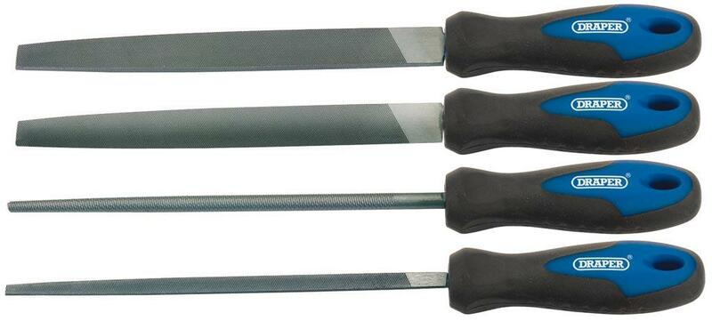 DRAPER Soft Grip Engineers File Set 200mm 4pcs