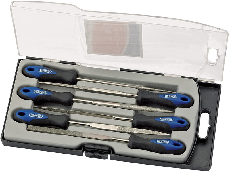 DRAPER Soft Grip Diamond Needle File Set 150mm 6pcs