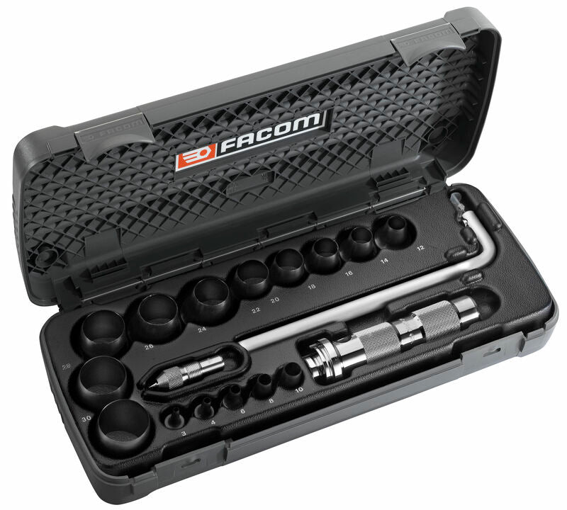 FACOM Hollow Punch Set Tip Holder and Compas Ã˜3 to 30mm