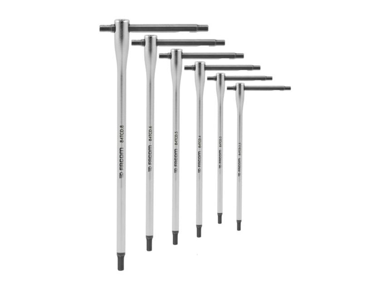 FACOM set of 6 tee wrenches with sliding bar