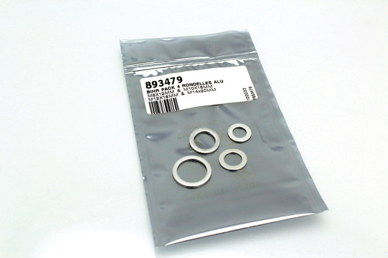 BIHR Set of 4 Oil Drain Seals Aluminium M8/M10/M12/M14