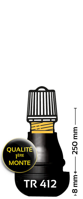 BIHR TR412 Rubbered Tire Valve - pack of 100