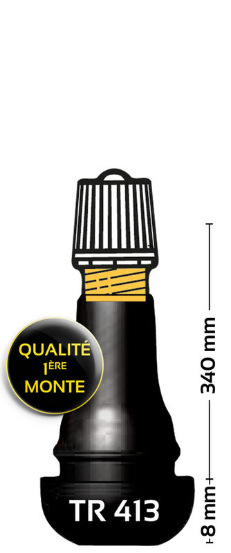 BIHR TR413 Rubbered Tire Valve - pack of 100