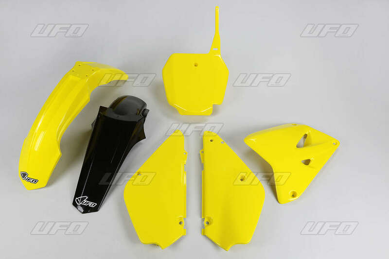 UFO Restyled Plastic Kit OEM Color (2016) Yellow/Black Suzuki RM85