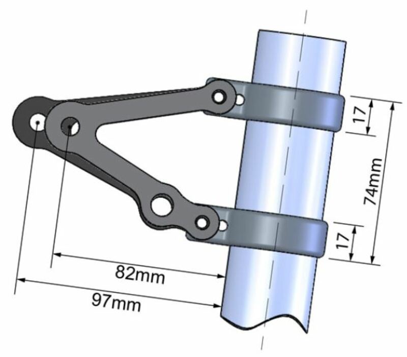 Headlamp bracket with LSL Ã˜38indicator inserts