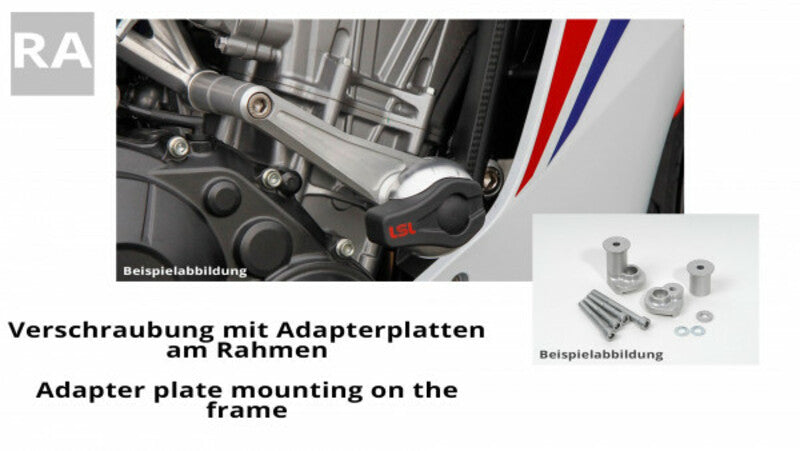 LSL Crash Pad Mounting Kit with Adapter Plate Alu Yamaha YZF-R6