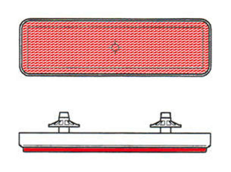 Bihr red rectangular retro-reflector