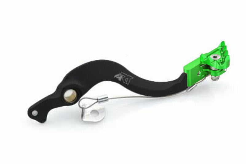 ART Factory Brake Pedal Black Anodized Aluminium/Green Tip - 1058391