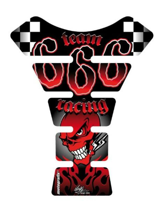 MOTOGRAFIX Tank Pad Street Style 1pc ''666'' Red