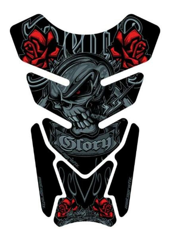 MOTOGRAFIX Tank Pad Street Style 4pcs Death or Glory Black