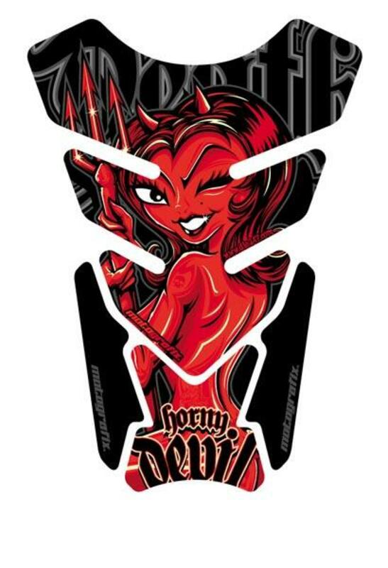 MOTOGRAFIX Tank Pad Street Style 4pcs Horny Devil Black/Red
