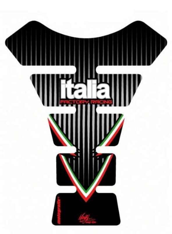 MOTOGRAFIX Tank Pad 1pc Black/Silver Aprilia